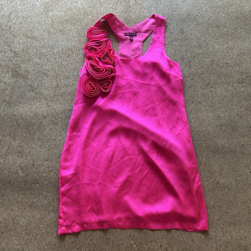 Ted Baker 3 Sleeveless Lined Sheath Dress  Hot Pink Barbiecore Y2K Princess